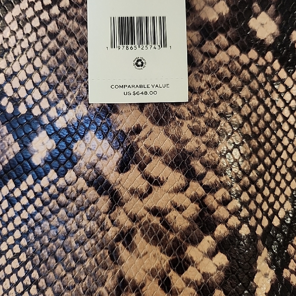 Tory Burch Black and Brown Snake Print Tote - Picture 2 of 8